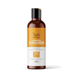 GRO Natural Sunscreen for sun protection ? High Broad Spectrum SPF 50 (PA++++) with Sunflower oil & Shea butter for Women & Men 120 Ml