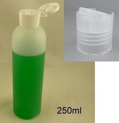 250ml Plastic Bottle Frosted Slim - Jay Snap and a Flip Top Cap