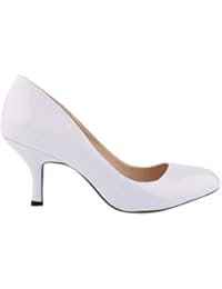 WanYang Mujer Tacón Bajo Aguja Fino Fiesta Vestir Elegante Verano Zapatos de Tacón Bajo de Oficina