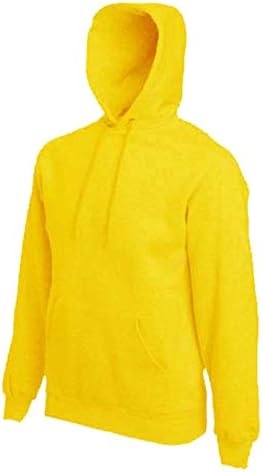 Mens Classic Hooded Hoodie Sweatshirts Size XS to 4XL - SPORTS WORK LEISURE (M - MEDIUM, Yellow)