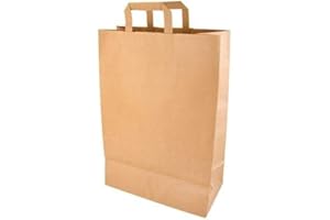 DeinPack Lot de 200 sacs en papier écologiques biodégradables et compostables - 32 x 16 x 39 cm