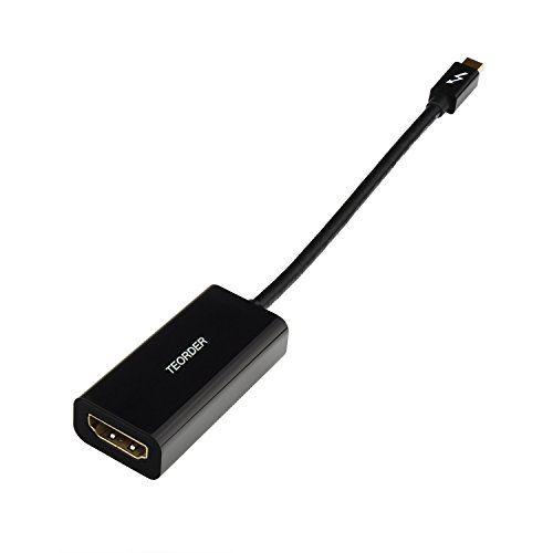 Mini Dispalyport zu HDMI Adapter,Teorder Mini DisplayPort auf HDMI Adapter (Thunderbolt) Konverter zu HDTV weibliches Kabel mit Audio Video Unterstützung für Apple MacBook, MacBook Pro, MacBook Air, iMac, Mac mini, Mac Pro, Microsoft Surface Pro, LenovoX1, DellXPS und Gerät mit DP Schnittstelle (schwarz) - 2