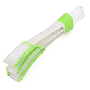 Purezo 2 Sided Microfiber Car Dashboard AC Vent Cloth Cleaning Wipe, Outlet Window Grooves, Microfiber Bristles Brush (Single Piece)
