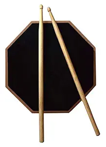 INDIROCK 12 INCHES DUAL SIDE DRUM PRACTICE PAD+BAG+DRUMSTICKS