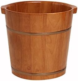 NAN Reducing stress Adult Household Oak Foot Tub Foot Bath Barrel Woody Footbath Solid Wood Health Pedicure Basin Tub Foot massage ( Color : 1 , Size : 38cm*34cm )