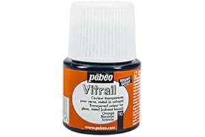 LIVEMOOR Pebeo Vitrail - Peintures pour verre - Différentes couleurs - Bouteilles de 45 ml (Orange)