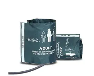 Original Pack Of 2 Reusable NIBP Adult Cuff with Single Tube Size 25-35 cm Compatible for Almost all types of Multipara monitor