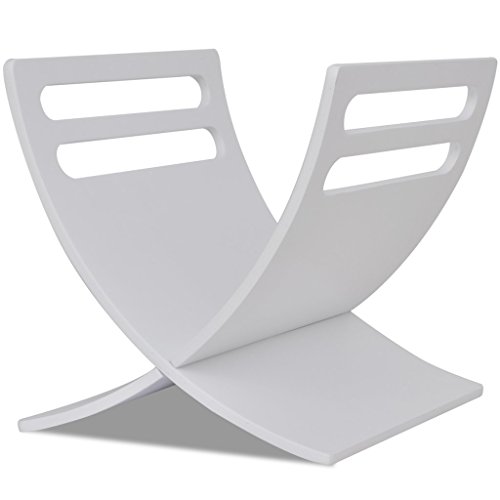 vidaXL Zeitungsständer Magazinhalter Holzhalter Zeitschriftenhalter Magazinständer Weiß