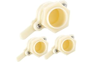 HunterBee 3 Pc Válvula para puerta de miel de nailon resistente con tuerca de mariposa y herramienta para colmena de abeja para usar en cubos y algunos extractores
