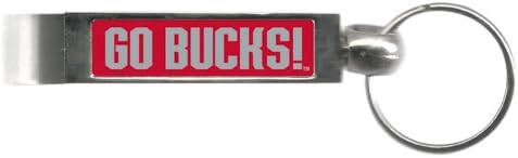 NCAA Ohio State Buckeyes Go Bucks Metal Bottle Opener Key Ring, 3.5" Long,Scarlet