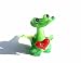 Produktbild Krokodil mit Herz mini - Miniatur Figur aus Glas Grün Glastier Glasfigur Deko Setzkasten Vitrine