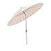 Produktbild SORARA Sonnenschirm Parasol | Beige/Sand | Ø 260 cm | Rund Shanghai | Polyester 180 g/m² (UV 50+)| Kurbel & Pendel Mechanismus (excl. Base)