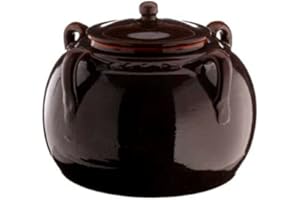 Colì Legumiera Brunella con Manici, Pentola in Terracotta Maioliche e Terrecotte dal 1650, Diametro 25 cm