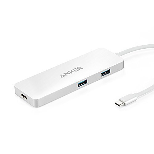Anker Premium USB C Hub mit 2 USB 3.1 Gen 1. Ports, 1 HDMI Port, Power Delivery Spezifikation, USB-C Type-C Ladenport, Aluminiumlegierung für 2016 Macbook und Chromebook Pixel [Apple Style] (Weiß)