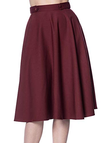Banned Retro -  Gonna - Triangolo - Tinta unita - Donna bordeaux S