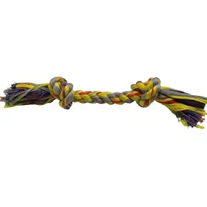 Kiki N Pooch Heavy Duty Two Knot Polyster Rope Toys for Dogs Dog Chew Toys Adult Dog Rope Toys (Color May Vary)