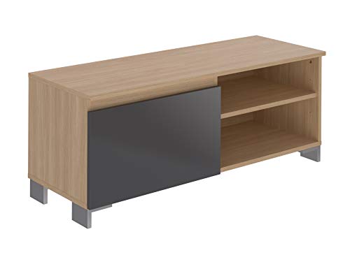 Amazon Marke - Movian Ba-se zeitgemäßes  TV-Board mit 1 Tür und einem Ablagefach, 39,8 x 110 x 43,7, Grau
