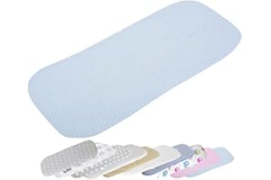 Vizaro - Sábana Bajera para Colchón de Capazo de Carrito de Bebé Ajustable 70-80 x 30-35cm - 100% Algodón - Hecho UE, OekoTex - Azul y Blanco