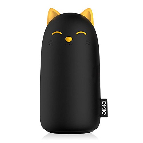 EMIE Cute Kitten Entwurf 10000mAh hohe Kapazität Externer Akku Portable Akku Ladegerät 5V 2.1A Schnell WiederaufladbarUSB Ladegerät Pack für iPhone 6/5/4, iPad, iPod, Samsung, Smartphones, Tablet-PCs (Schwarz)