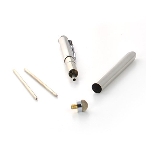 Executive Kugelschreiber und Mikrofaser TouchStift Stylus von Dockem; 2-farbige Tinten-Kombi (2 Tintenfarben in 1 Stift, rote & schwarz Tinte); kapazitiver Executive-Stift und Kugelschreiber mit doppeltem Zweck, Ultra-sensitive Micro-Hybrid-Faser-Netz-Stiftnoppenspitze für reibungsloses Gleiten, schlanke gebürstete Chrome-Veredelung, für jedes iPhone, iPad, Smartphone, Tablet, Touchscreen (Artikel DCKMST14) - 5