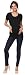 Happy Mama. Women's Maternity Nursing Double Layer T-shirt Round Neckline. 991p (Black, UK 12/14, XL)