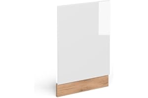 ‎VICCO Vicco Frontblende R-Line, Weiß Hochglanz/Goldkraft Eiche, 45 cm ohne Arbeitsplatte