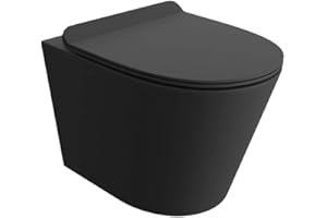DOMINO Lavita Galve Black 129772 - WC sospeso in ceramica, senza bordi
