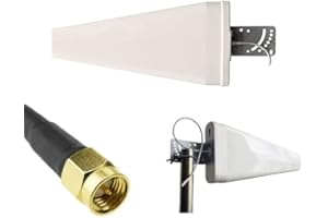 UniteCom 4G 5G High Gain Directional LPDA Yagi-Antenne 11 dBi 10 Meter LMR195-Kabel 50 Ohm 600 MHz-6 GHz IP67 Indoor/Outdoor wasserdichte LTE-Antenne Three 02 Vodafone EE (Einzelantenne, 10 m Kabel)