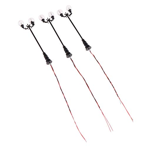 Preisvergleich Produktbild sharprepublic 3 Stücke LED Gartenlaterne Straßenlaterne Aussenleuchte Wegeleuchte Laternenpfahl für Modellbau - 7,5 cm a