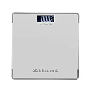 Zilant 6 mm Automatic Personal Digital Weighing Scale Machine With Large LCD Display and 4 Sensor Technology For Accurate Weight Measurement (Silver)