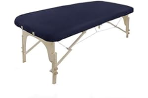 BODYPRO Premium Massage Table Fitted Couch Cover 100% Cotton Without FACE Hole with Ties. Fits All Beds from 24in (60cm) to 30in (76cm) Wide. [Navy] (Without Breathe Hole)