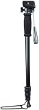 Spezifikationen Bein-Durchmesser: 30 mm Farbe: Schwarz Gewicht: 600 g Head: Pan & Tilt Material: Aluminium max. Höhe: 178 cm max. Last: 3 kg Segments: 3 Typ: Monopod Verwendung: Camera / Video