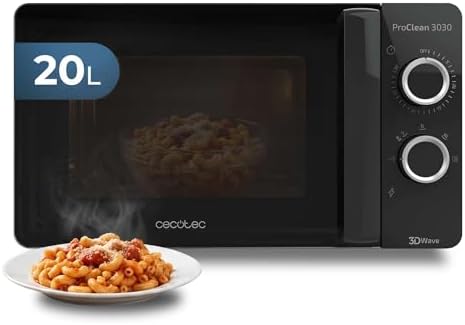 Cecotec Microonde ProClean 3030 Wave. 700 W, Capacità 20 L, Rivestimento Ready2Clean, 6 Livelli di Funzionamento, Timer 30 min, Modalità Scongelamento, Colore Nero