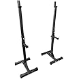 Premium Squat Rack for Strength Training and Weightlifting - Fitness Squat Rack Weight Bench Support for Home Gym - Heavy-Duty Steel Construction - Easy Assembly - Adjustable Height, Multi-Functional