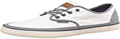Jones White White/Grey Jack and Jones Mens Harvard Canvas Pumps Lily White