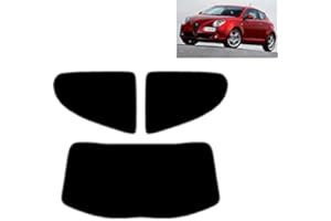 TINTCOM.COM Film Solaire Prédécoupé Teinté pour-Alfa Romeo Mito 3-Portes 2008-2018 Vitres Arrière & Lunette (05% Noir Fumé Super)
