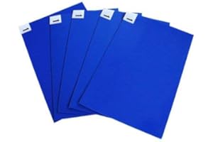 TRIO PLUS Cleanroom Sticky Tac Tacky Mats 90cm x 60cm Blue (5)- Contamination control perfect for Cleanrooms, Construction sites, Hospitals, Clinics, Tattoo Studios