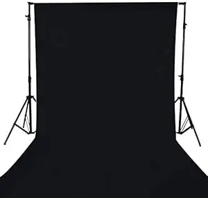Maccraft 8x12 ft Professional Reflector Backdrop Photo Light Studio Wrinkle Resistant Photography Background Curtain Cloth for Photo Shoot and Video Shooting with Carry Bag (Black)