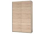Produktabmessungen: Breite 125 cm, Höhe 195,5 cm, Tiefe 38 cm - Der Schwebetürenschrank 