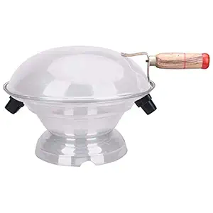 Rudra Enterprises Steel Aluminium Silver Bati Maker Oven Gas Tandoor Grill Combo