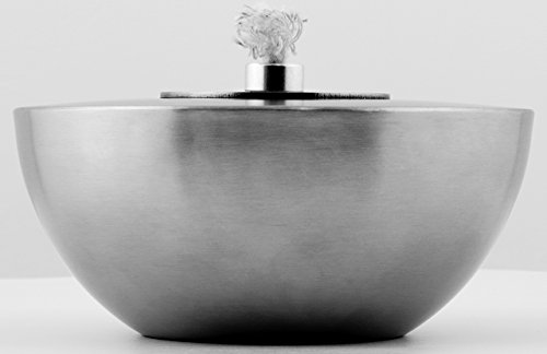 Exklusiv Öllampe rund LAMPADA TONDO aus rostfreien gebürsteten Edelstahl 15x9cm D/H - 2