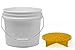 Produktbild detailmate Set aus US Made Wash Bucket Wasch Eimer 3,5 Gallonen (12,5 Liter) transparent Grit Guard Eimer Einsatz gelb