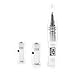 Koi Beauty Rechargeable Electric Auto Derma Stamp Pen with Two Lithium Battery By Koi Beauty Color Silver Adjustable From 0.25mm to 2.5mm (Aluminum Box)