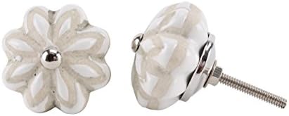 CGB Giftware | Cream Melon Shape Ceramic Drawer Pull | Drawer Pull Range | Homeware | Ceramic | Upcycle | Furniture Refurbish | 4.7cm Diameter | DEL154