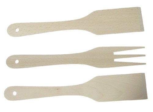 Hagspiel 3er Set, 2 Stk. Pfannenwender, 1 Stk. Holzgabel