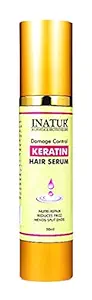 Inatur Keratin Hair Serum, Tangle Free & Frizz Free, Restores Shine, 50g | Anti-Fizz Hair Serm for Fizzy and Damaged Hair, Infused with Keratin Protein, Strengthens and Protects, All Hair Types