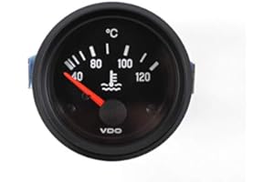 X-PARTS VDO 310040002 Temperature Display 52 mm Retro 24 V 120C Black Temp Display 1013085