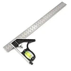 NewYouth 12 inch Combined Angle Ruler Stainless Steel Angle Ruler Civil Measuring Tool Square