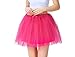 Price comparison product image BigLion 80s Adult Tutu Skirt, Adult Classic 4 Layered Tulle Tutu Skirt Petticoat Fancy Dress for Women Girls Dress-up Dancing Party Halloween 1980s Costumes Accessories (Pink)