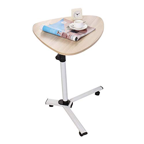 Portable PC Laptop Table Workstation Gaming Computer Desk Stand Tray | Stand Desk Cart | Adjustable Height | Desktop 360° Swivel | With Wheels White Maple Color